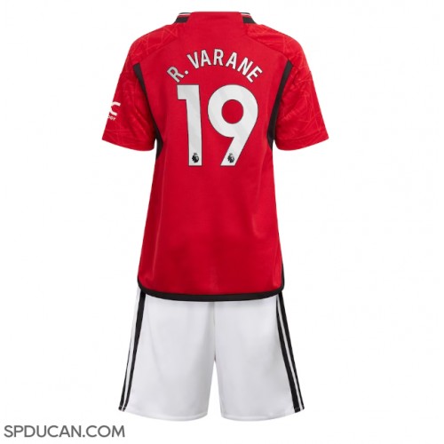 Dječji Nogometni Dres Manchester United Raphael Varane #19 Domaci 2023-24 Kratak Rukav (+ Kratke hlače)